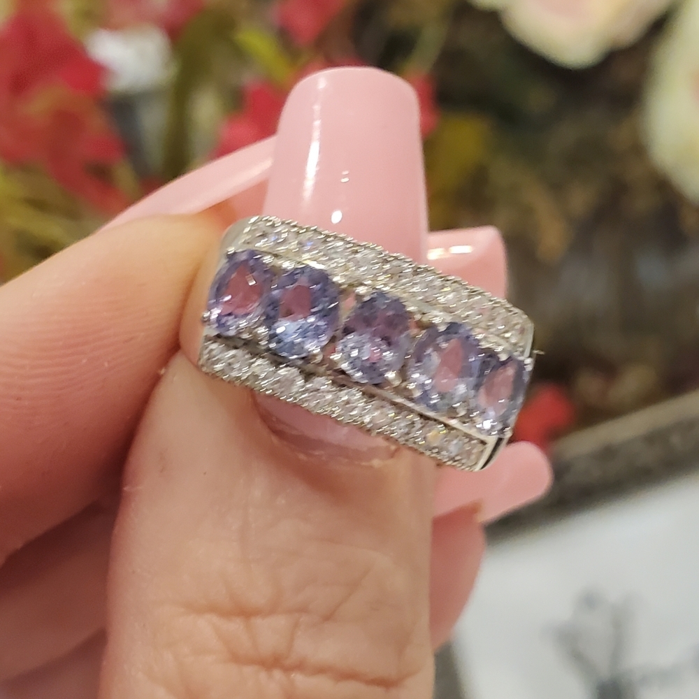 GENUINE BLUE TOURMALINE INDICOLITE .925 RING